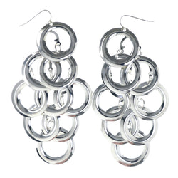 Silver-Tone Metal Dangle-Earrings #LQE4398