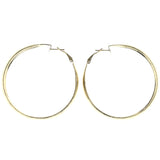 Textured Hoop-Earrings Gold-Tone Color  #LQE4423