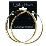 Textured Hoop-Earrings Gold-Tone Color  #LQE4423