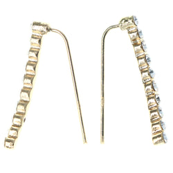 Silver-Tone & Gold-Tone Metal Dangle-Earrings Crystal Accents #LQE4426