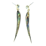 Stone -Dangle-Earrings Crystal Accents Colorful & Gold-Tone #LQE4454