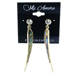 Stone -Dangle-Earrings Crystal Accents Colorful & Gold-Tone #LQE4454