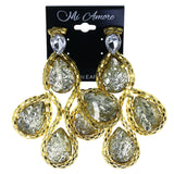 Gold-Tone Metal Drop-Dangle-Earrings With Crystal Accents #LQE4478