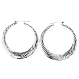 Silver-Tone Acrylic Hoop-Earrings #LQE4481