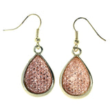 Peach & Gold-Tone Colored Metal Dangle-Earrings #LQE4498