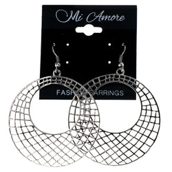 Silver-Tone Metal Dangle-Earrings #LQE4507