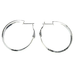 Silver-Tone Metal Hoop-Earrings #LQE4510