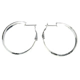 Silver-Tone Metal Hoop-Earrings #LQE4510