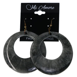 Gray & Black Colored Acrylic Dangle-Earrings #LQE4516