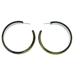 Gold-Tone & Black Colored Acrylic Dangle-Earrings #LQE4518
