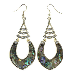 Gold-Tone & Multi Colored Metal Dangle-Earrings With Stone Accents #LQE4536