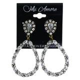 Silver-Tone & Gold-Tone Metal Dangle-Earrings Crystal Accents #LQE4537