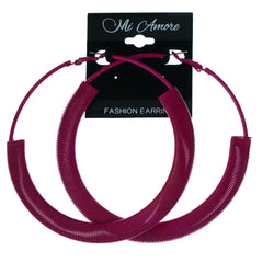 Spring-Like Hoop-Earrings Pink Color  #LQE4548