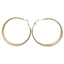 Spring-Like Hoop-Earrings Gold-Tone Color  #LQE4549