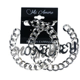 Money Dangle-Earrings With Crystal Accents  Silver-Tone Color #LQE4551