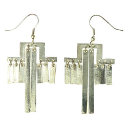 Gold-Tone Metal Dangle-Earrings With Drop Accents #LQE4557