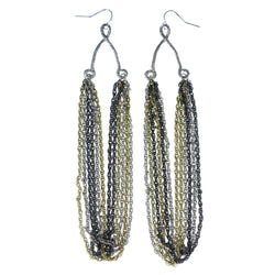 Silver-Tone & Gold-Tone Metal Dangle-Earrings tassel Accents #LQE4569