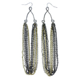 Silver-Tone & Gold-Tone Metal Dangle-Earrings tassel Accents #LQE4569