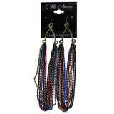 Colorful & Gold-Tone Colored Metal Dangle-Earrings With tassel Accents #LQE4570