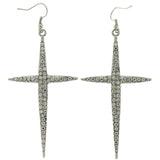 Mi Amore Cross Dangle-Earrings Silver-Tone