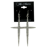 Mi Amore Cross Dangle-Earrings Silver-Tone