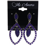 Mi Amore Faceted Drop-Dangle-Earrings Purple/Silver-Tone