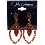 Mi Amore Faceted Drop-Dangle-Earrings Orange/Gold-Tone