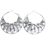 Mi Amore Leaf Hoop-Earrings Silver-Tone