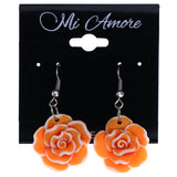 Mi Amore Flower Dangle-Earrings Orange/White