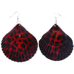 Mi Amore Cheetah Print Dangle-Earrings Red/Black