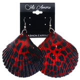 Mi Amore Cheetah Print Dangle-Earrings Red/Black