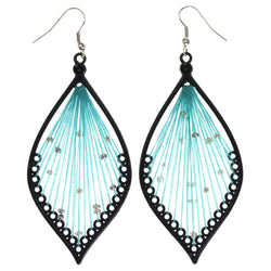 Mi Amore String Art Dangle-Earrings Blue/Black