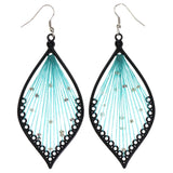 Mi Amore String Art Dangle-Earrings Blue/Black