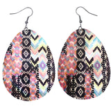 Mi Amore Tribal Pattern Dangle-Earrings Multicolor/White