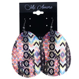 Mi Amore Tribal Pattern Dangle-Earrings Multicolor/White