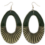 Mi Amore Antiqued Dangle-Earrings Gold-Tone/Green