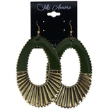 Mi Amore Antiqued Dangle-Earrings Gold-Tone/Green