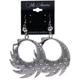 Mi Amore Textured Dangle-Earrings Silver-Tone