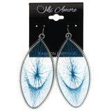 Mi Amore String Art Dangle-Earrings Blue/Silver-Tone