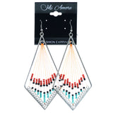 Mi Amore String Art Dangle-Earrings Orange/Multicolor