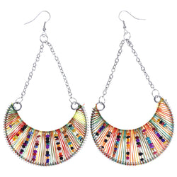 Mi Amore String Art Dangle-Earrings Multicolor/Silver-Tone