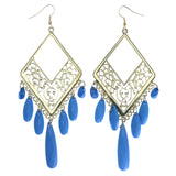 Mi Amore Filigree Dangle-Earrings Gold-Tone/Blue