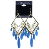 Mi Amore Filigree Dangle-Earrings Gold-Tone/Blue