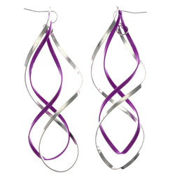 Mi Amore Dangle-Earrings Silver-Tone/Purple