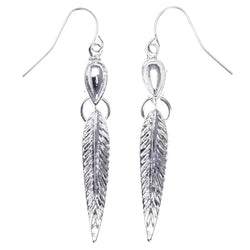 Mi Amore Feather Dangle-Earrings Silver-Tone