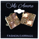 Mi Amore Stud-Earrings Peach/Gold-Tone