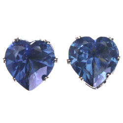 Mi Amore Heart Stud-Earrings Blue/Silver-Tone