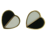 Black & White Colored Metal Stud-Earrings LQE468