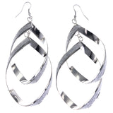 Mi Amore Glitter Sparkle Dangle-Earrings Silver-Tone