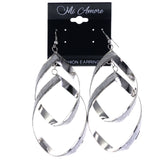 Mi Amore Glitter Sparkle Dangle-Earrings Silver-Tone